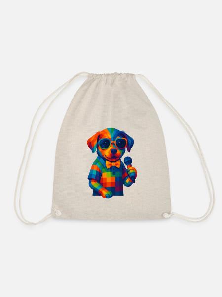 WPAP Polygon Stil Tiere - Hundewelpe Sonnenbrille - Turnbeutel - Natur