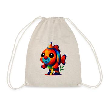 WPAP Polygon Kawaii Style Animals Baby Clownfish - Drawstring Bag - nature - Front
