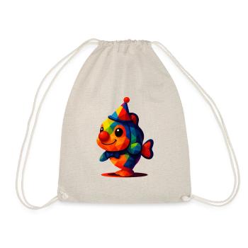 WPAP Polygon Kawaii Style Animals Baby Clownfish - Drawstring Bag - nature - Front