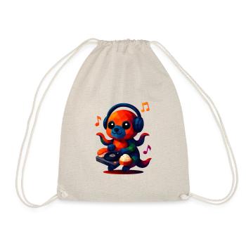 WPAP Polygon Kawaii Style Animals Baby Octopus - Drawstring Bag - nature - Front