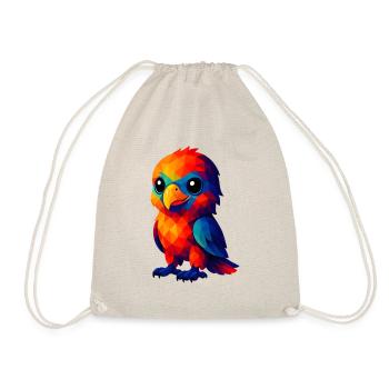 WPAP Polygon Kawaii Stil Tiere Baby Adler - Turnbeutel - Natur - Vorne