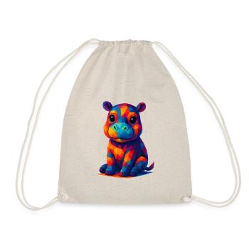 WPAP Polygone Kawaii Style Bébé Hippopotame Hippopotame - Sac de sport léger - nature - Devant