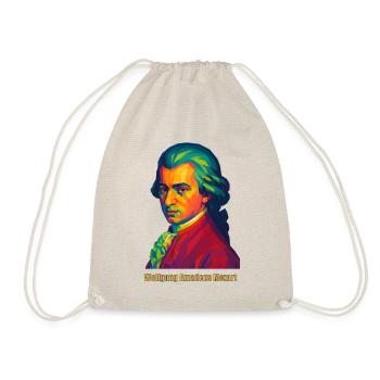 WPAP Polygon Portrait Wolfgang Amadeus Mozart - Drawstring Bag - nature - Front
