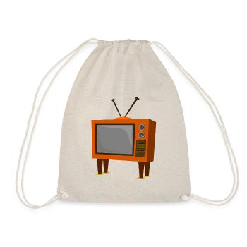 Vintage-Fernseher - Turnbeutel - Natur - Vorne
