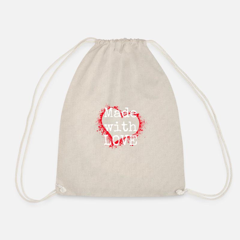 Made with love - Drawstring Bag - nature