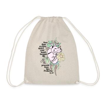 Heart with flourishing life - Drawstring Bag - nature - Front