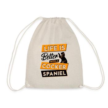 Life is Better with a Cocker - Vektor Design - Turnbeutel - Natur - Vorne