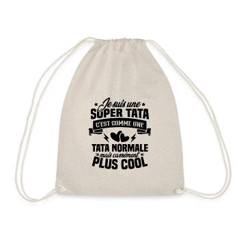 Je suis une super tata, humour cadeau tata - Sac de sport léger - nature - Devant