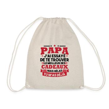 Papa J'ai Essayé De Te Trouver Le Meilleur Cadeau - Sac de sport léger - nature - Devant