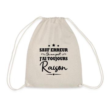 Sauf erreur de ma part j ai toujours raison - Sac de sport léger - nature - Devant