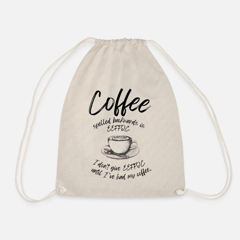Coffee spelled backwards is EEFFOC Spruch - Turnbeutel - Natur
