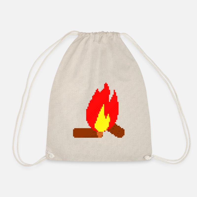 Pixel fire pixel fire - Drawstring Bag - nature