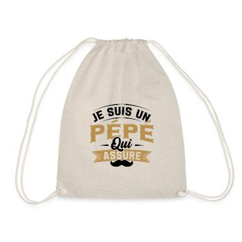 Je suis un pépé qui assure / Humour cadeau pépé - Sac de sport léger - nature - Devant