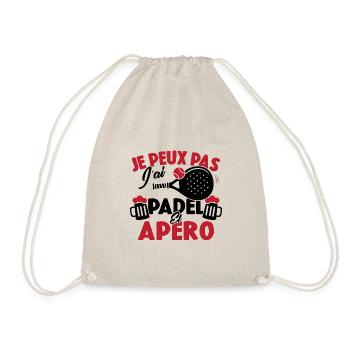 Je peux pas j'ai padel et apéro - Sac de sport léger - nature - Devant