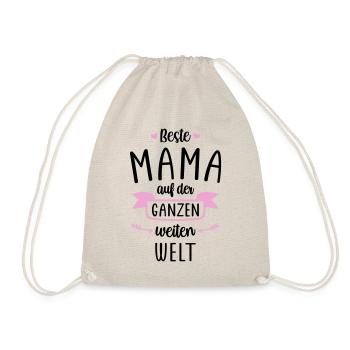 Muttertag Beste Mama auf der ganzen weiten Welt ro - Turnbeutel - Natur - Vorne