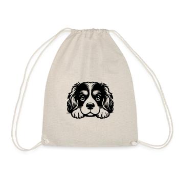 Reclining Cavalier Vector Design - Drawstring Bag - nature - Front