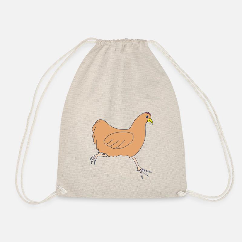 Running chicken - Drawstring Bag - nature