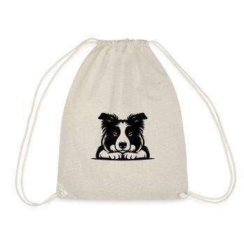 Lying Border Collie Vector Design - Drawstring Bag - nature - Front