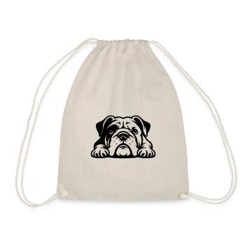 Reclining Bulldog Vector Design - Drawstring Bag - nature - Front
