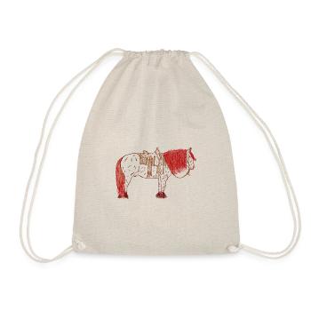 Horse with saddle - Drawstring Bag - nature - Front