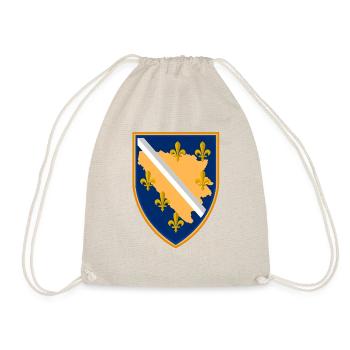 BiH Bosna Coat of Arms 3D - Drawstring Bag - nature - Front