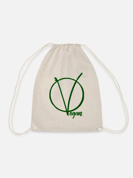 V wie Vegan - Turnbeutel - Natur