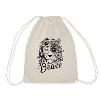 Lion Lion's Head cool Africa Horoscope Zodiac Sign - Drawstring Bag - nature - Front