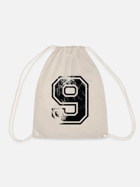 Nummer 9 Team Football Baseball Basketball University - Turnbeutel - Natur