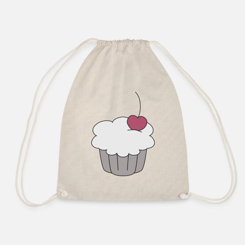 Muffin mit Kirsche - Turnbeutel - Natur