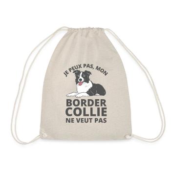 Mon Border collie ne veut pas 1 - Sac de sport léger - nature - Devant