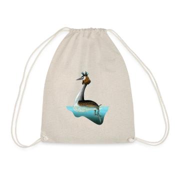 Crested Grebe - Drawstring Bag - nature - Front