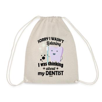 Zahnarzt Dentist Zahnbürste Kinder Baby Geschenk - Turnbeutel - Natur - Vorne