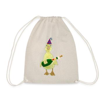 Party Chick Chick Chicken Duckling Birthday Party - Drawstring Bag - nature - Front