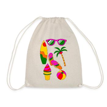 Summer Retro Summer Holiday like ice in the sunshine - Drawstring Bag - nature - Front