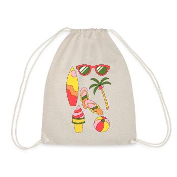 Summer Retro Summer Holiday like ice in the sunshine - Drawstring Bag - nature - Front