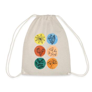 colorful flowers mother's day gift florist flora - Drawstring Bag - nature - Front