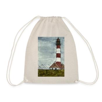Lighthouse Westerheversand North Sea Coast Moin Coast - Drawstring Bag - nature - Front