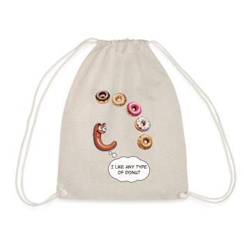 Eine Wurst, die Donuts liebt - Turnbeutel - Natur - Vorne