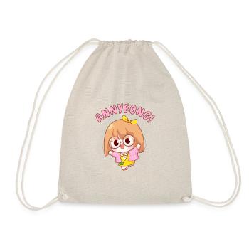 Kawaii Chibi Anime Girl. Annyeong. - Drawstring Bag - nature - Front