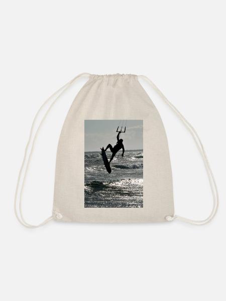 I love kitesurfing - Drawstring Bag - nature