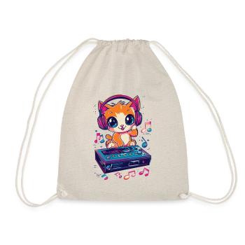 chat mignon écoutant de la musique kawaii - Sac de sport léger - nature - Devant