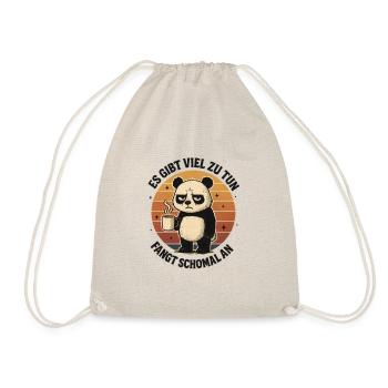Es gibt viel zu tun lustige Panda Sprüche - Turnbeutel - Natur - Vorne