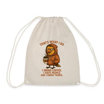 I hate people coffee early bird - Drawstring Bag - nature - Front