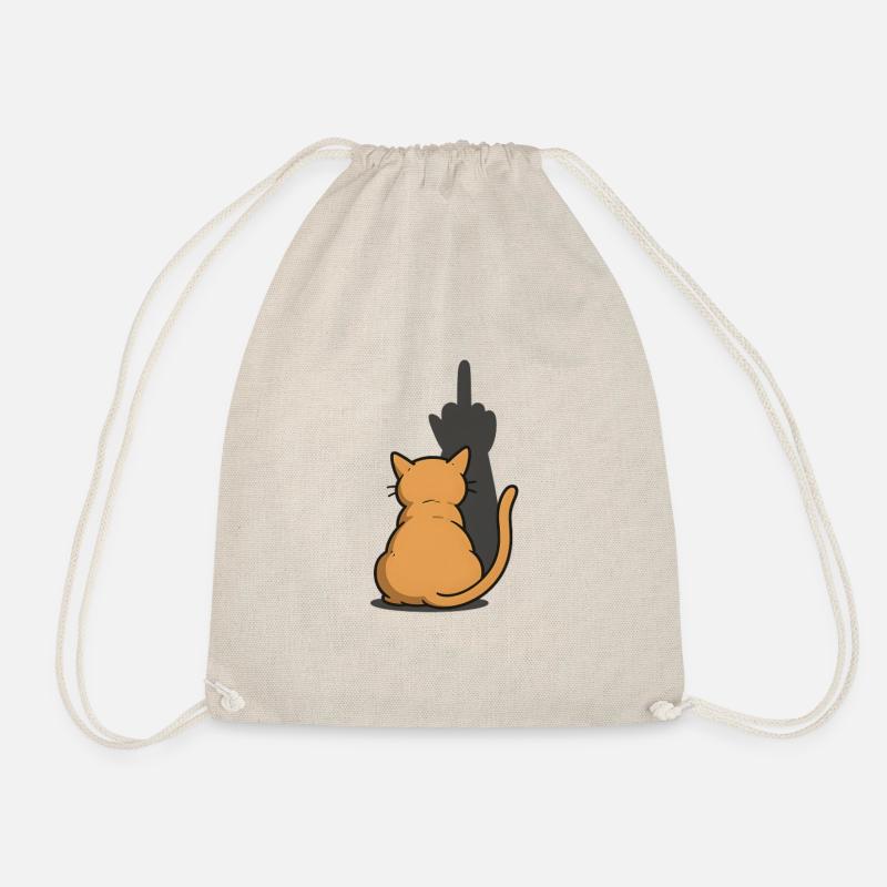 Recognize the Signs Cat Middle Finger - Drawstring Bag - nature