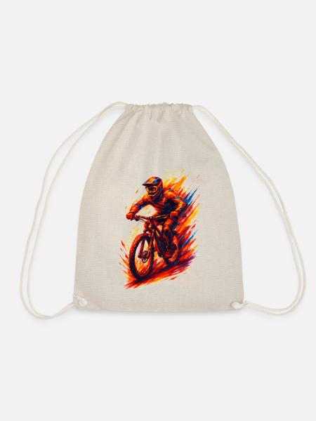 Mountainbiking Mountainbiker MTB cool Geschenk - Turnbeutel - Natur