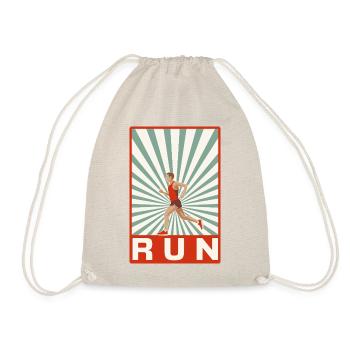 Run Runner Running Vintage Style - Drawstring Bag - nature - Front