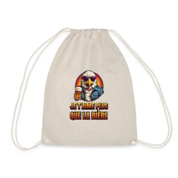 je t'aime plus que la bière - Sac de sport léger - nature - Devant