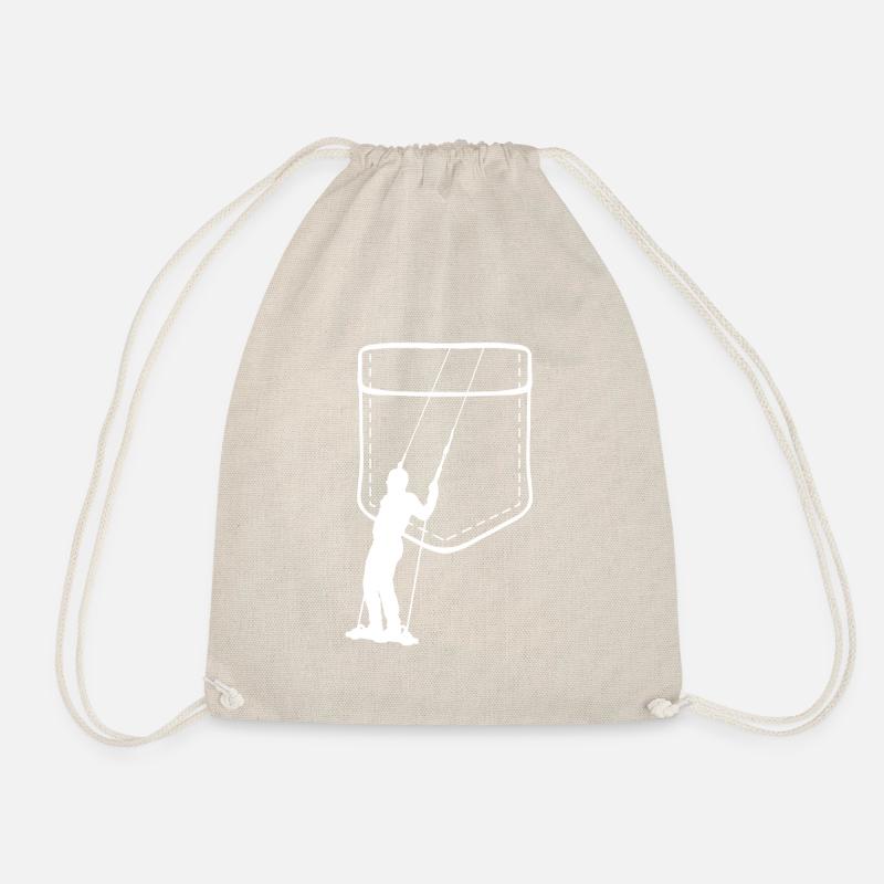 Man on a swing - Drawstring Bag - nature