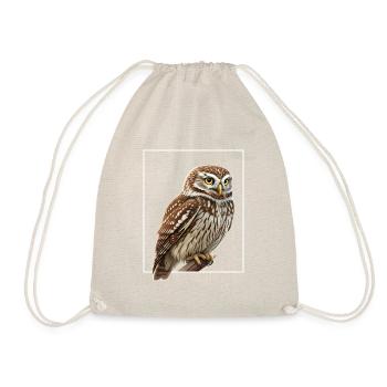 Steinkauz Eule Athene Noctua - Turnbeutel - Natur - Vorne