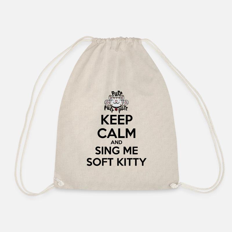 The Big Bang Theory Keep Calm Sing Soft Kitty - Drawstring Bag - nature